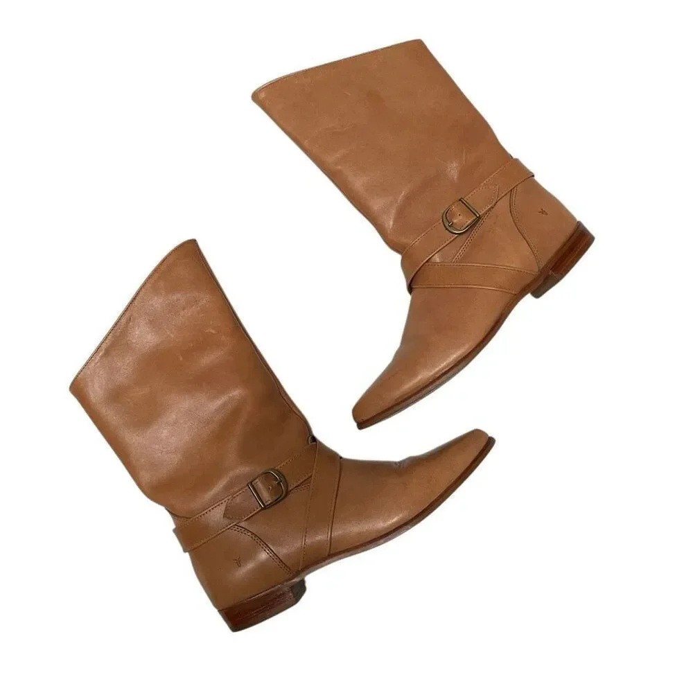Vintage Frye tan leather pull on riding boots‎ 9